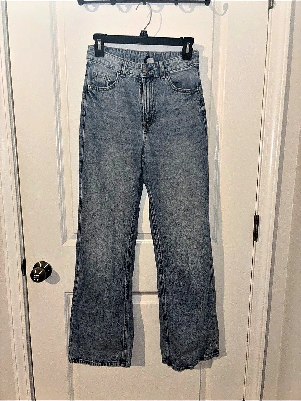 H&M Wide Leg Jeans in Blue Waist Size 2